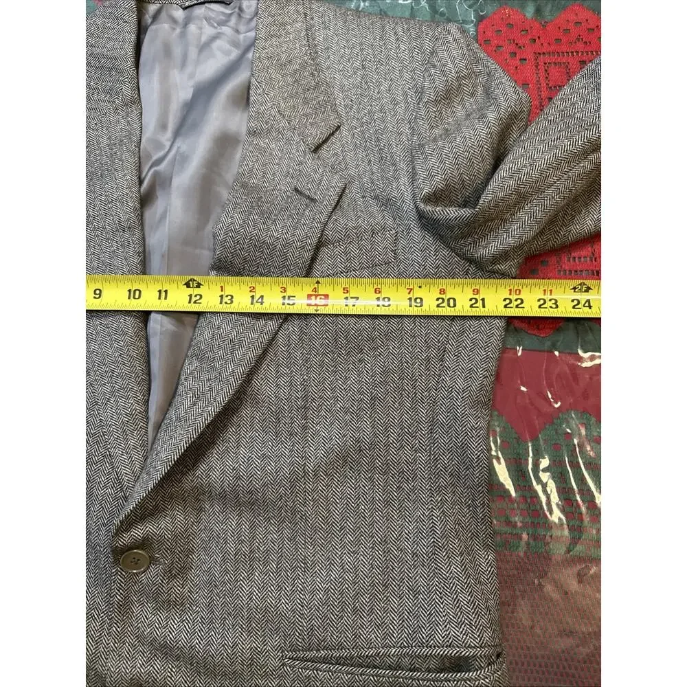 Ermenegildo Zegna Sport Coat 42R 52EU Wool Cashmere Herringbone Made In Italy - Picture 8 of 13
